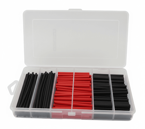 heat shrink tubing kits in Black and red colors